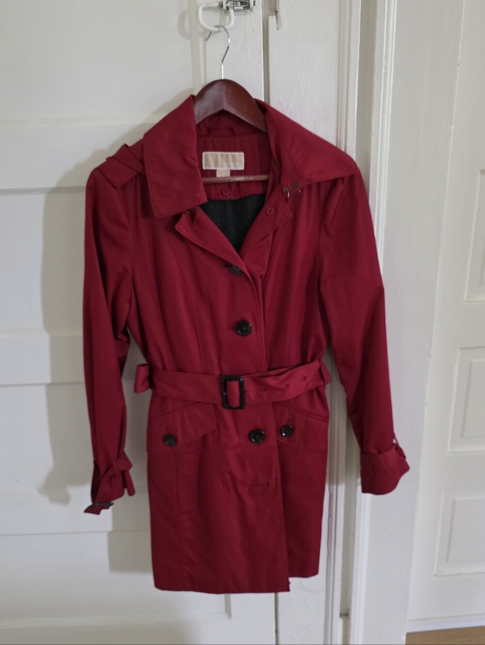 MICHAEL Michael Kors Red Belted Trench Coat